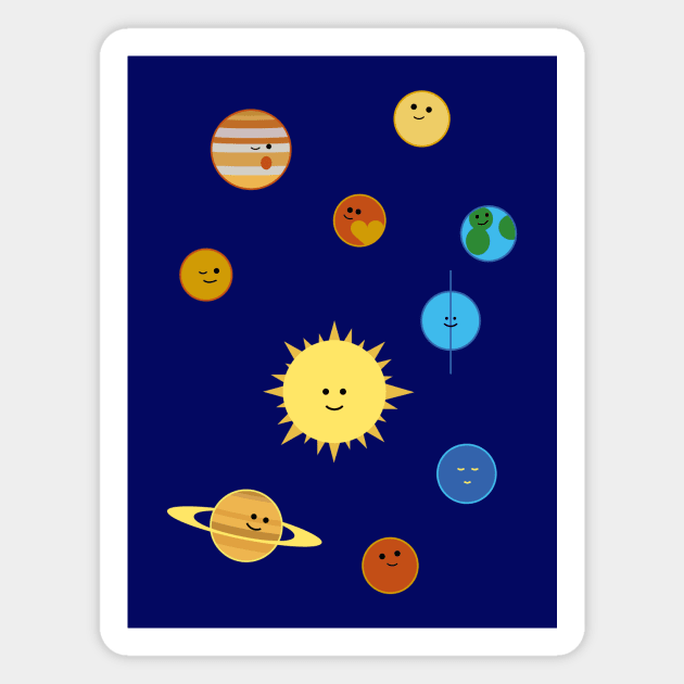 Cute planets (incl Pluto!) Magnet by Markadesign